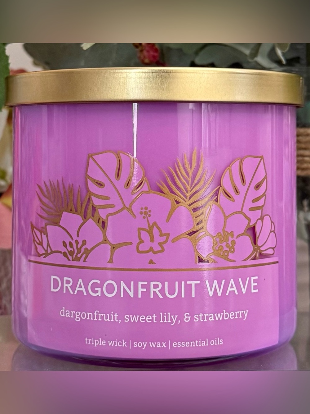 🆕🌸 DISTANT LANDS “DRAGONFRUIT WAVE” 3-WICK SCENTED SOY WAX CANDLE. BRAND NEW.